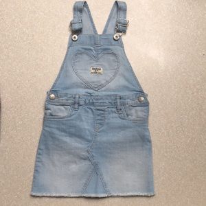Raw Hem Stretch Denim Jumper Overalls